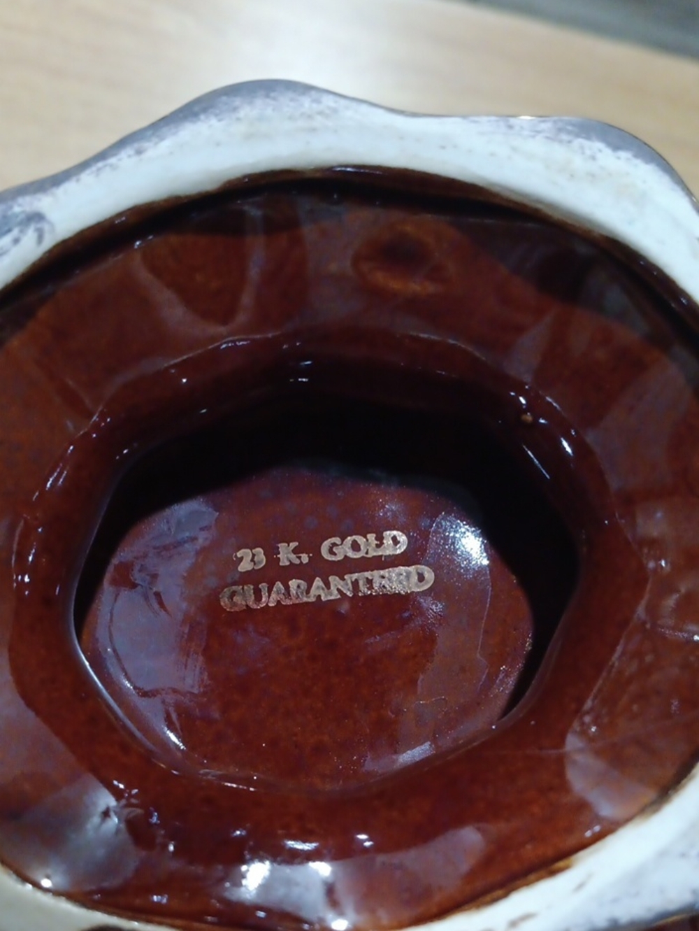 Vintage Gold And Brown Ceramic Bowl - Picture 4 of 10